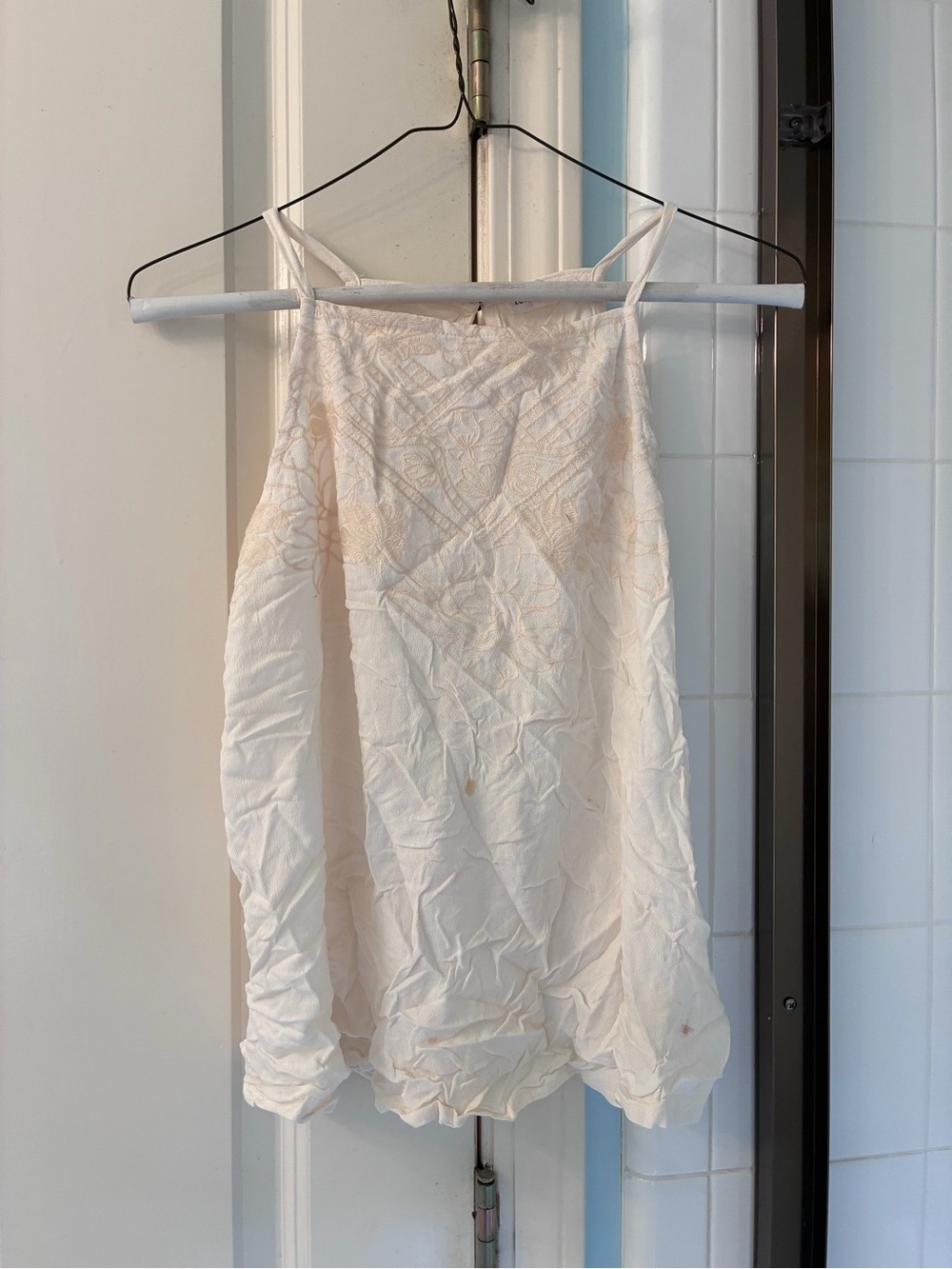 Love on a Hanger Cream White Embroidered Deco Cami Tank Top - Picture 1 of 5